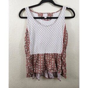 Postmark Anthropologie Womens S Orange 70s Boho Retro Style Scoop Neck Tank Top